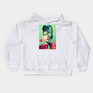 Modern pop art style woman portrait Kids Hoodie